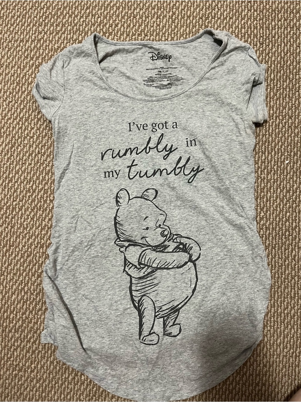 Womens small maternity Disney Gray Winnie the pooh shirt